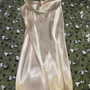 bebe Cream Satin Dress